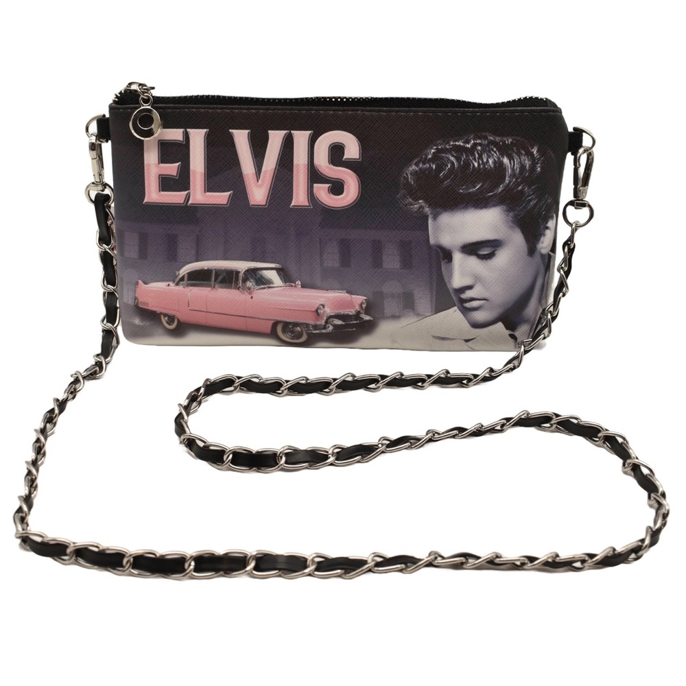 Elvis Presley pink Cadillac bag chain & wristlet